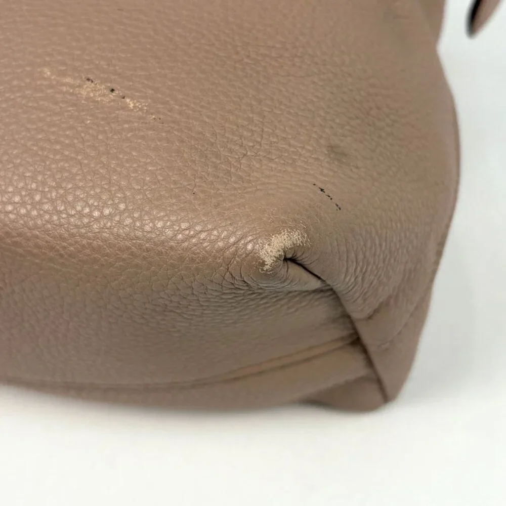 Prada Logo Handbag 2-Way Shoulder Bag Handbag Leather Beige - Picture 3 of 8